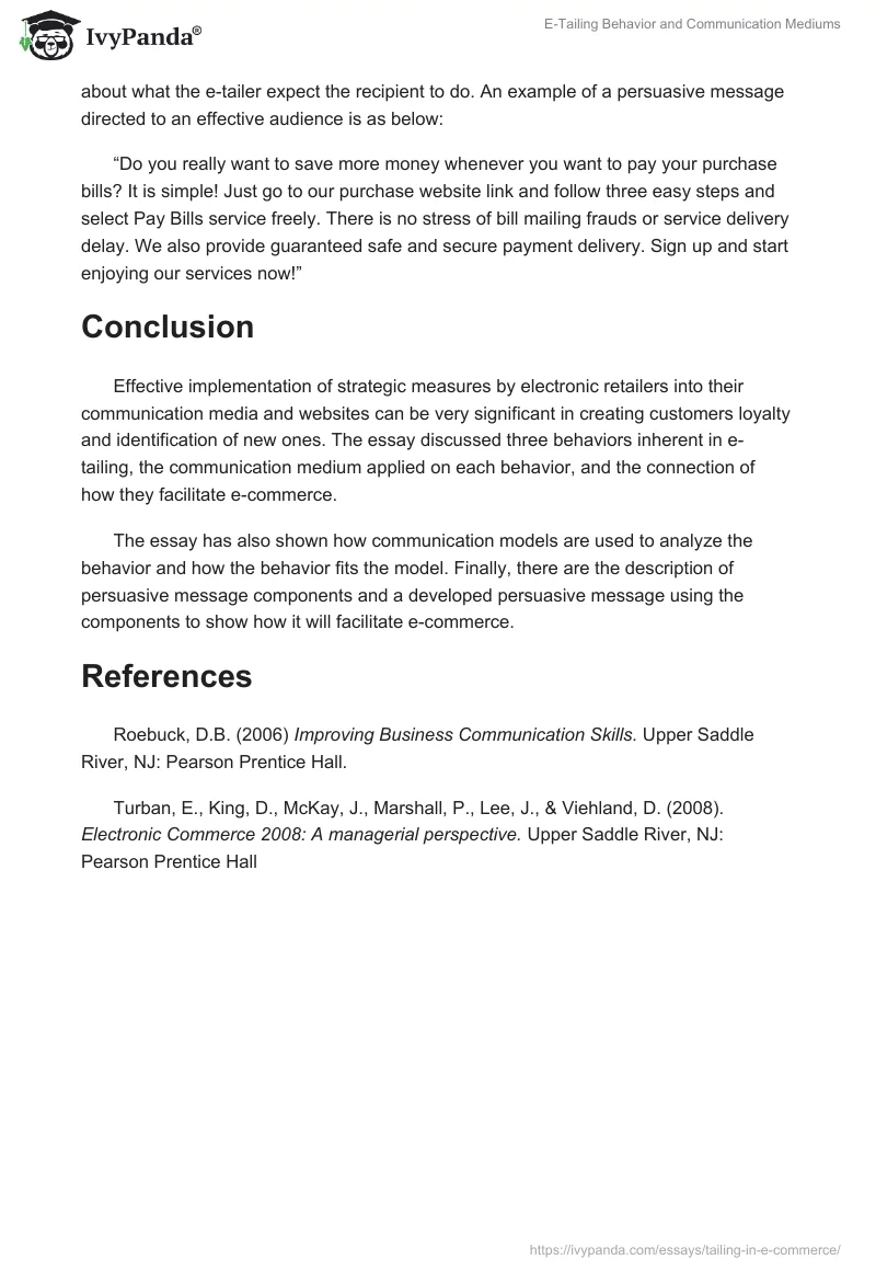 E-Tailing Behavior and Communication Mediums. Page 4