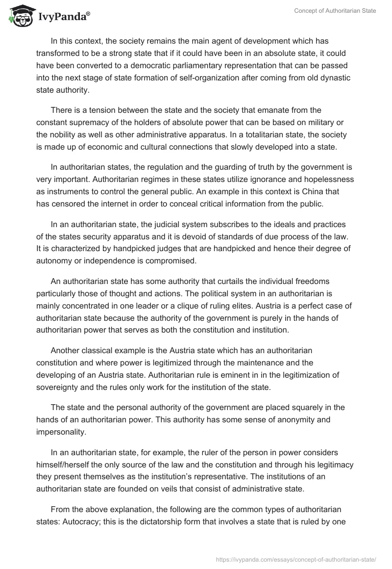 Concept of Authoritarian State. Page 2