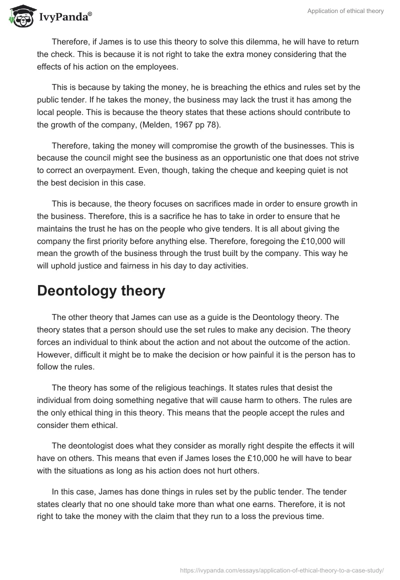 Application of ethical theory. Page 3