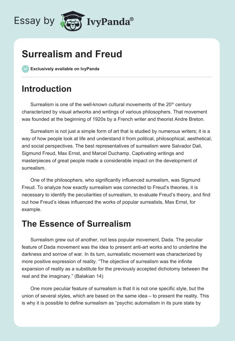 Surrealism and Freud. Page 1