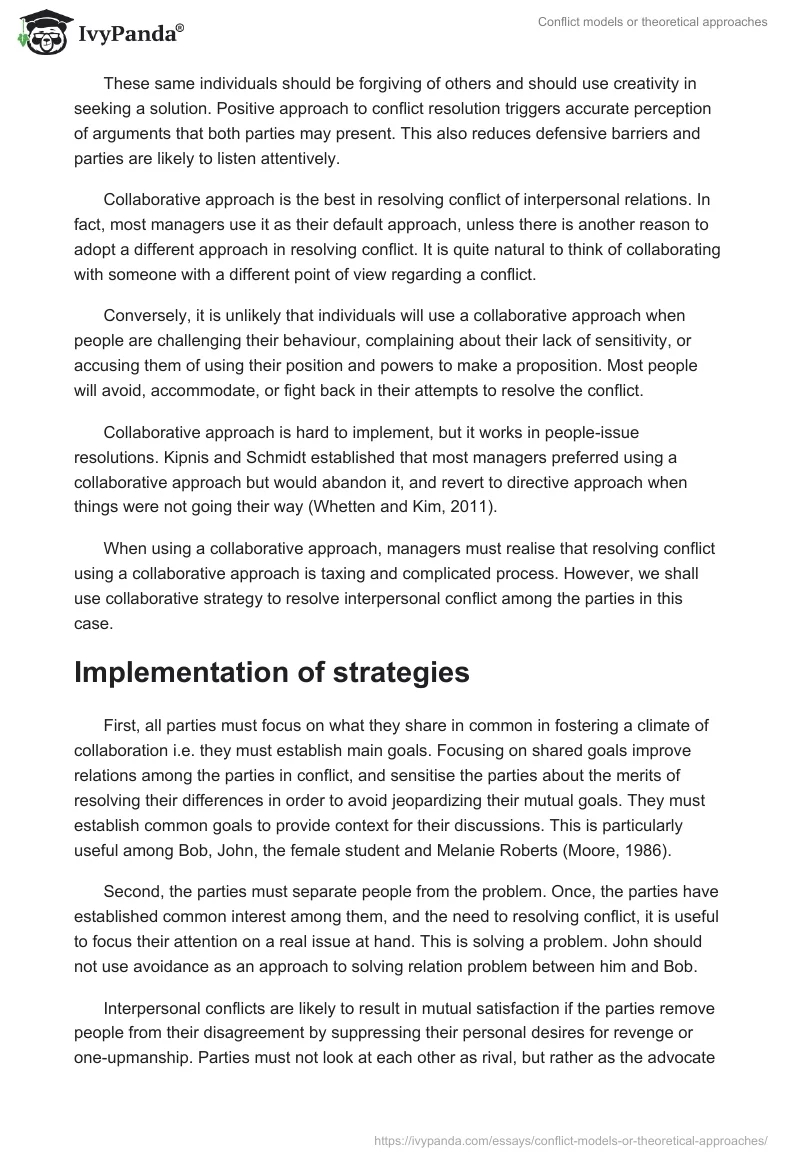 Conflict Models or Theoretical Approaches. Page 5