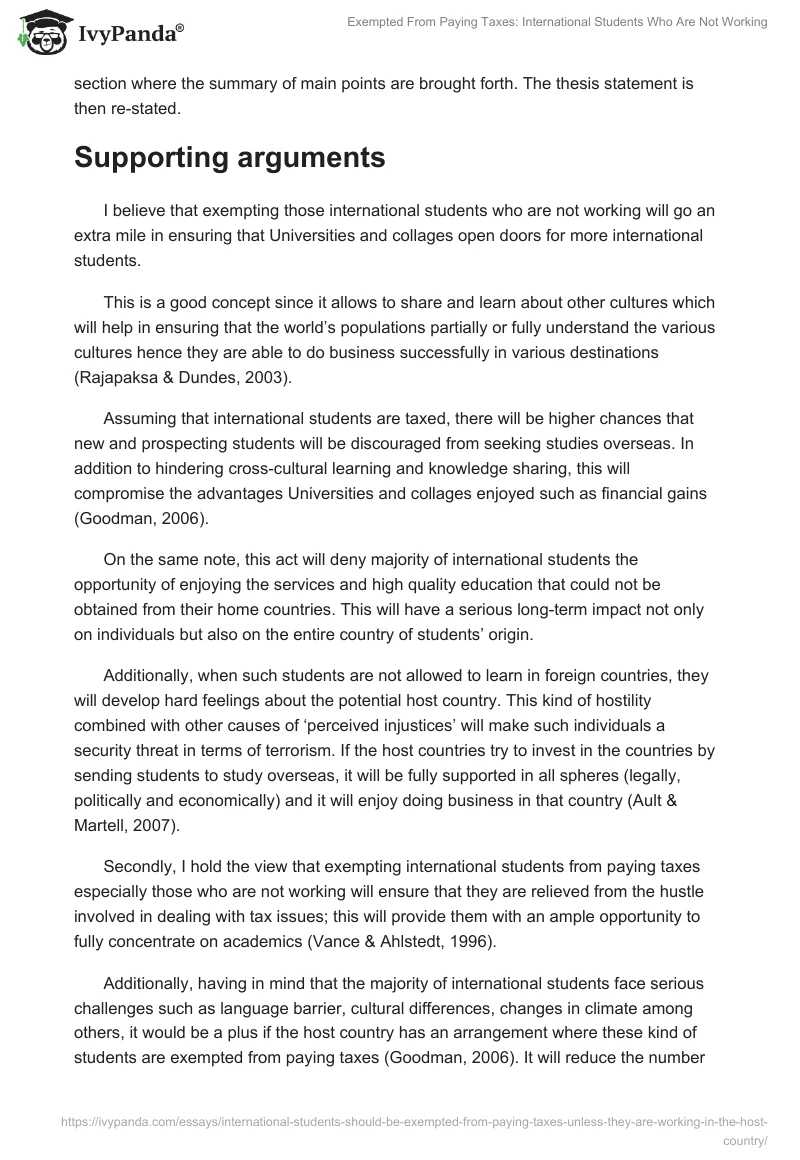 Exempted From Paying Taxes: International Students Who Are Not Working. Page 2