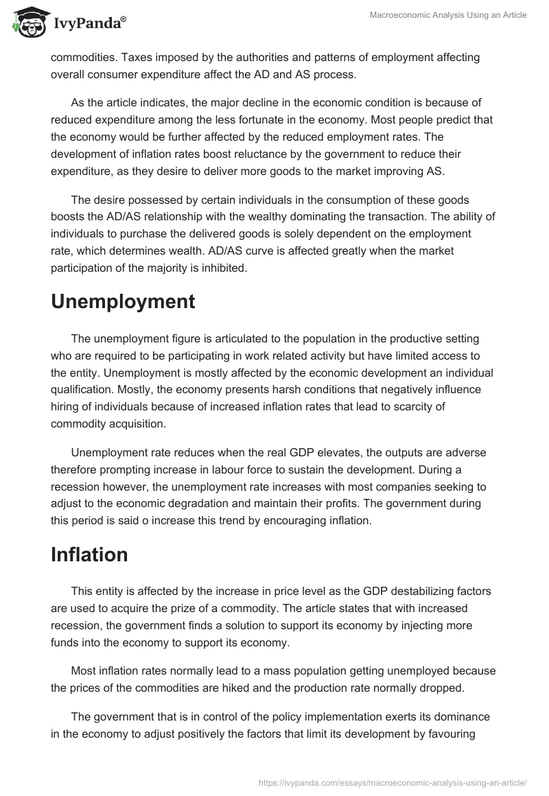 Macroeconomic Analysis Using an Article. Page 4