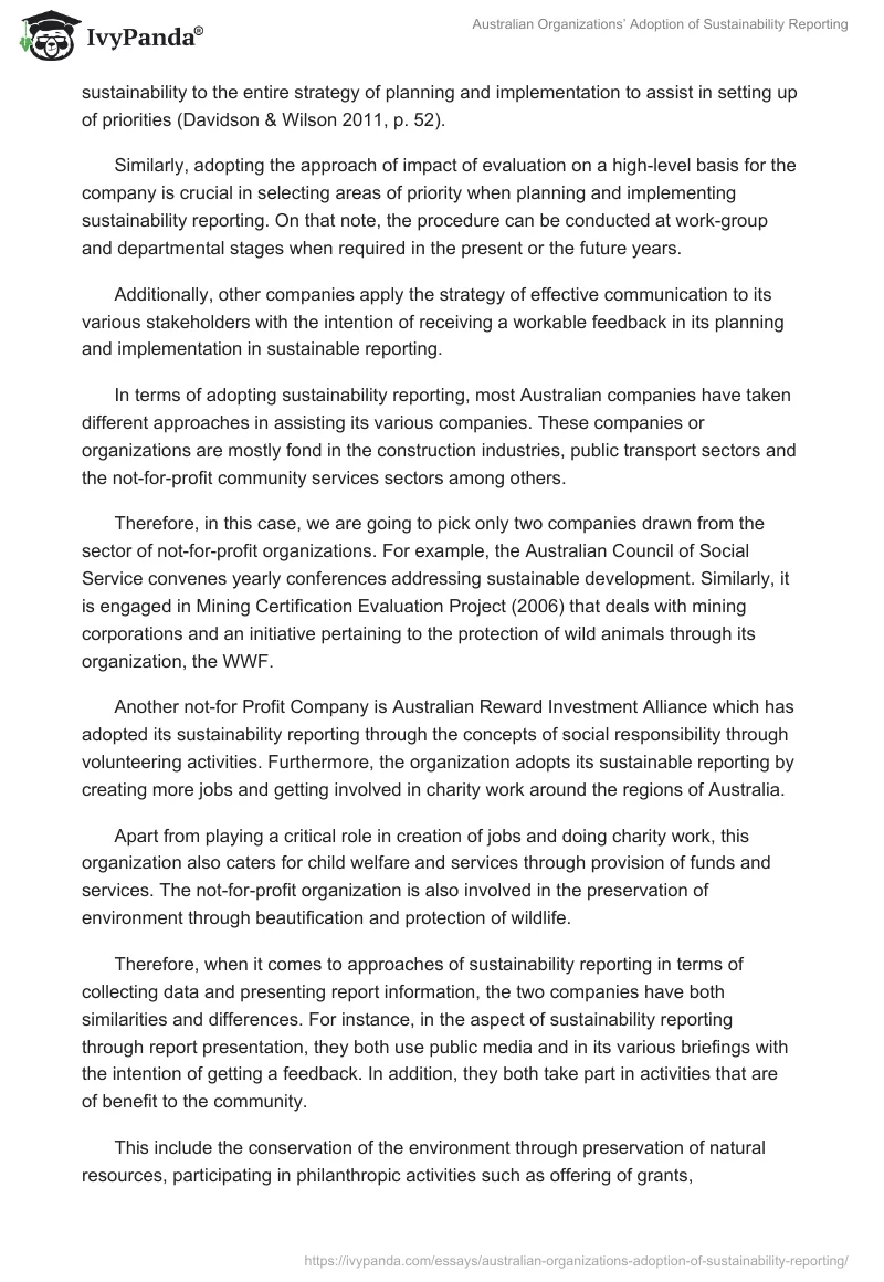 Australian Organizations’ Adoption of Sustainability Reporting. Page 3