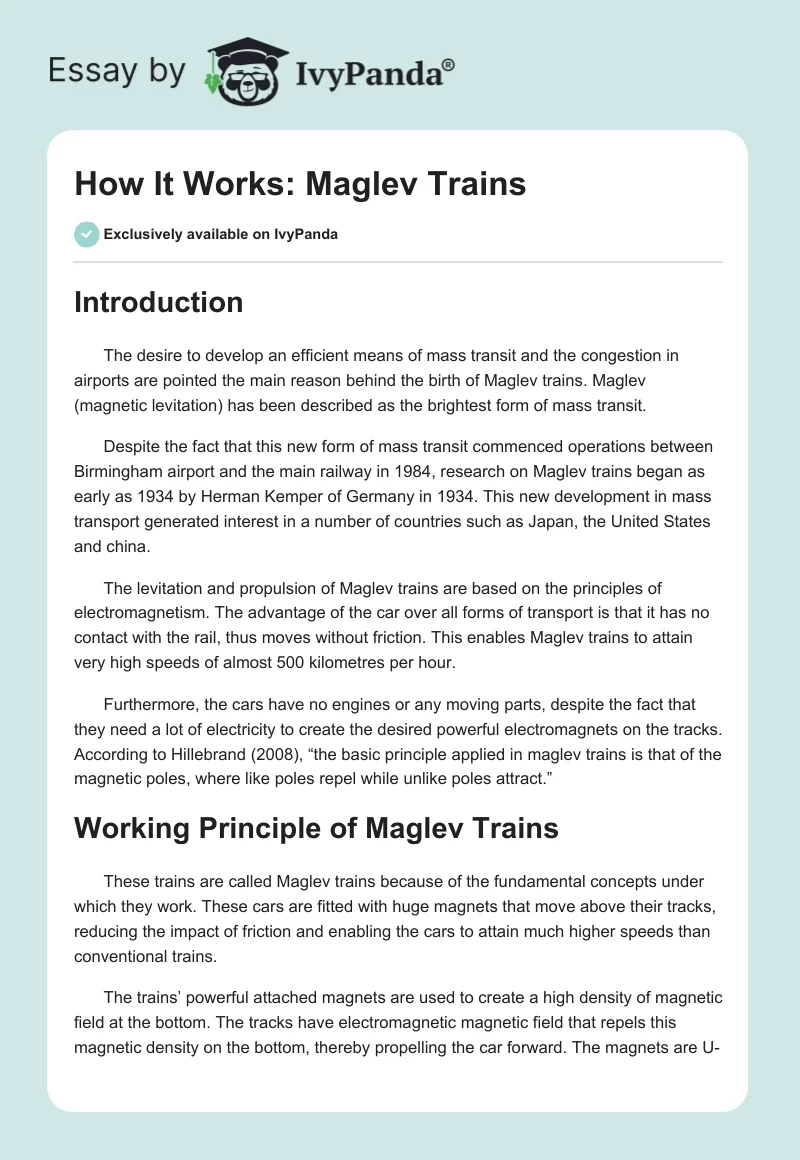 How It Works: Maglev Trains. Page 1