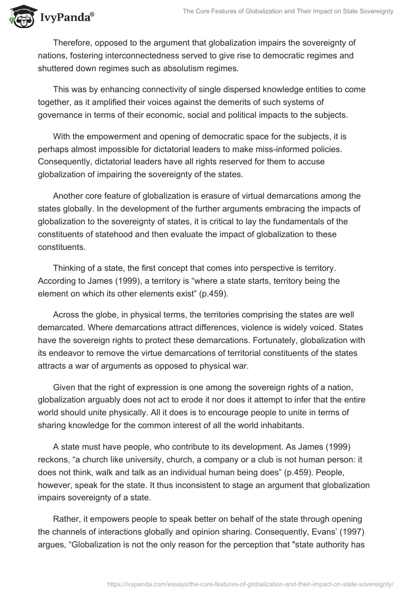The Core Features of Globalization and Their Impact on State Sovereignty. Page 4