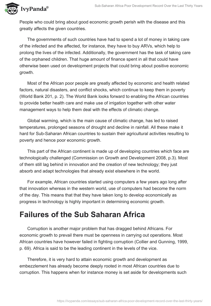 Sub-Saharan Africa Poor Development Record Over the Last Thirty Years. Page 3