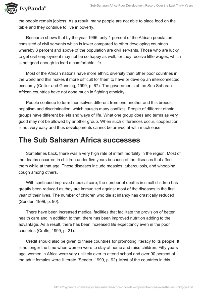 Sub-Saharan Africa Poor Development Record Over the Last Thirty Years. Page 5