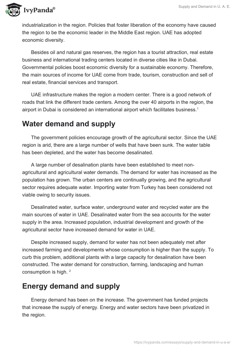 Supply and Demand in U. A. E.. Page 2