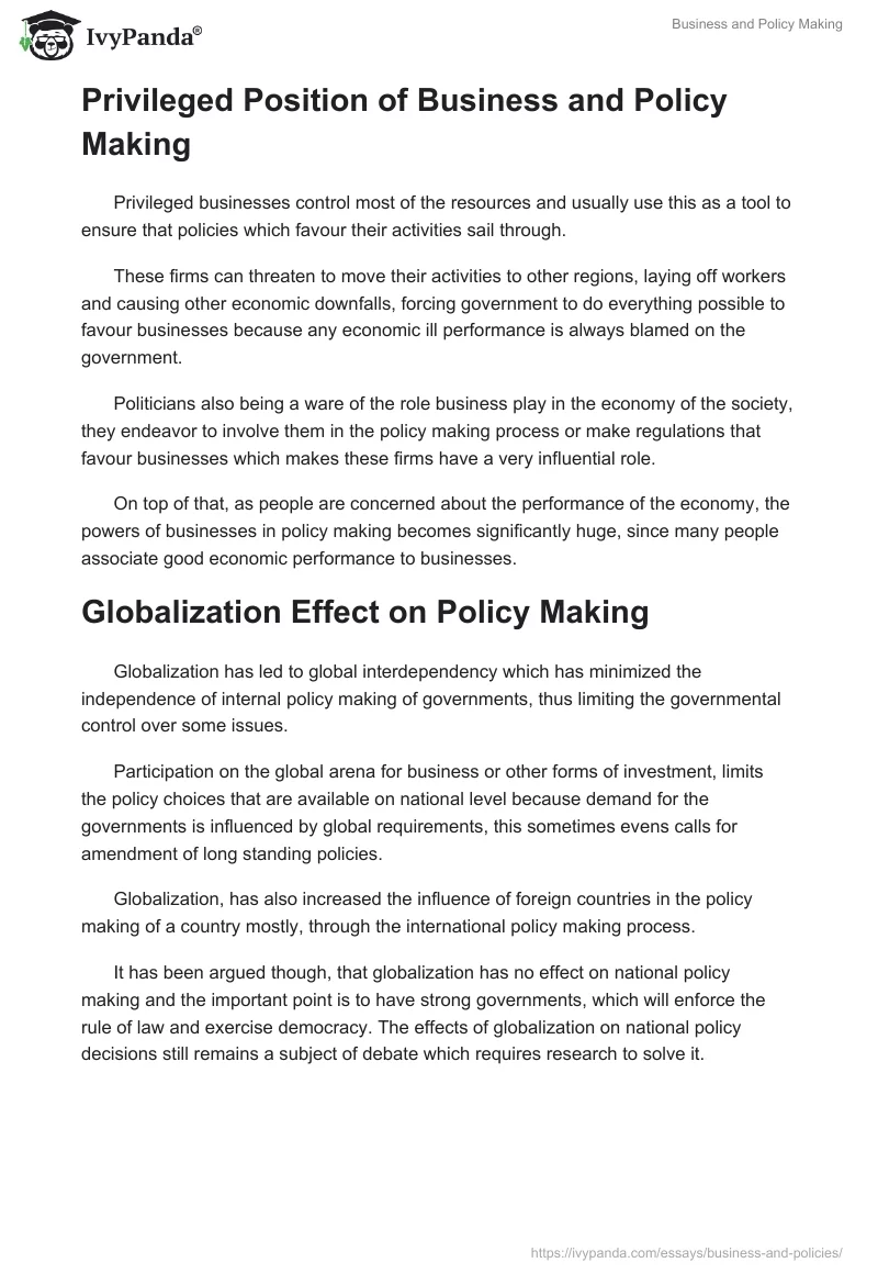 policy making essay