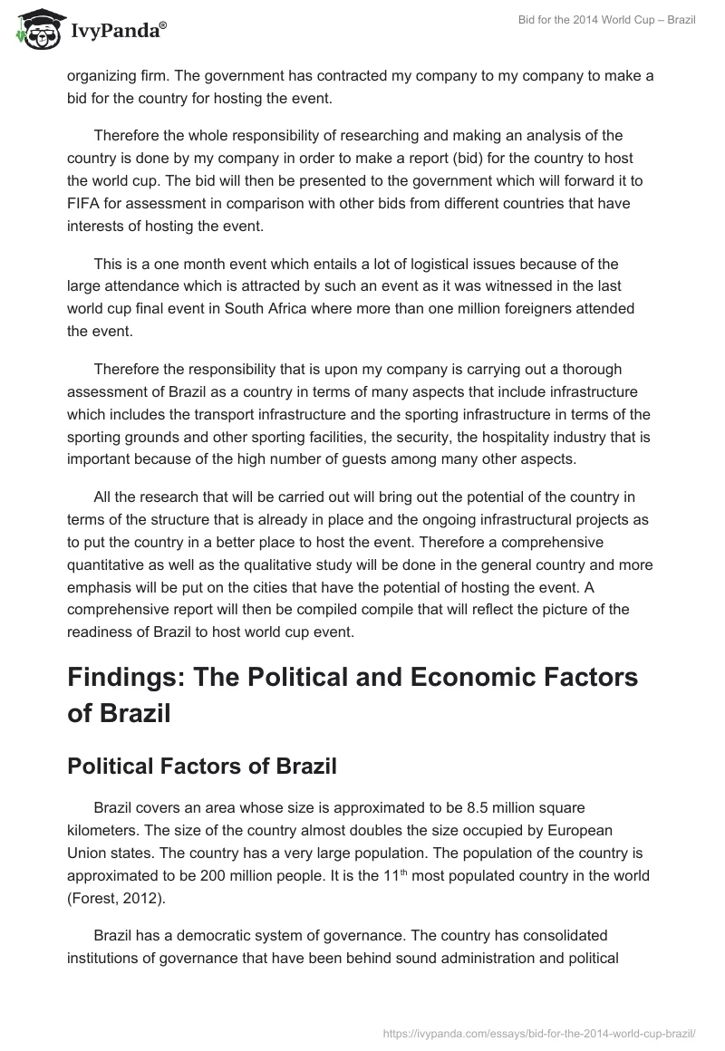 Bid for the 2014 World Cup – Brazil. Page 3