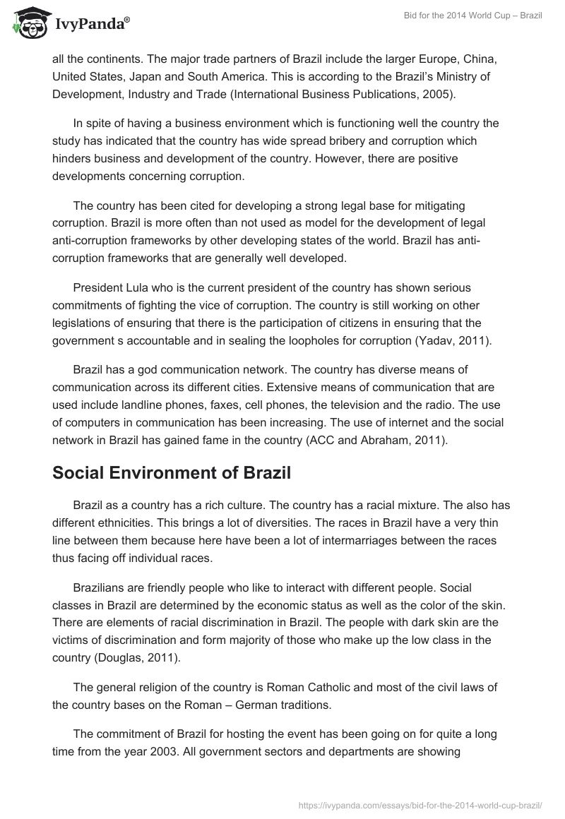 Bid for the 2014 World Cup – Brazil. Page 5