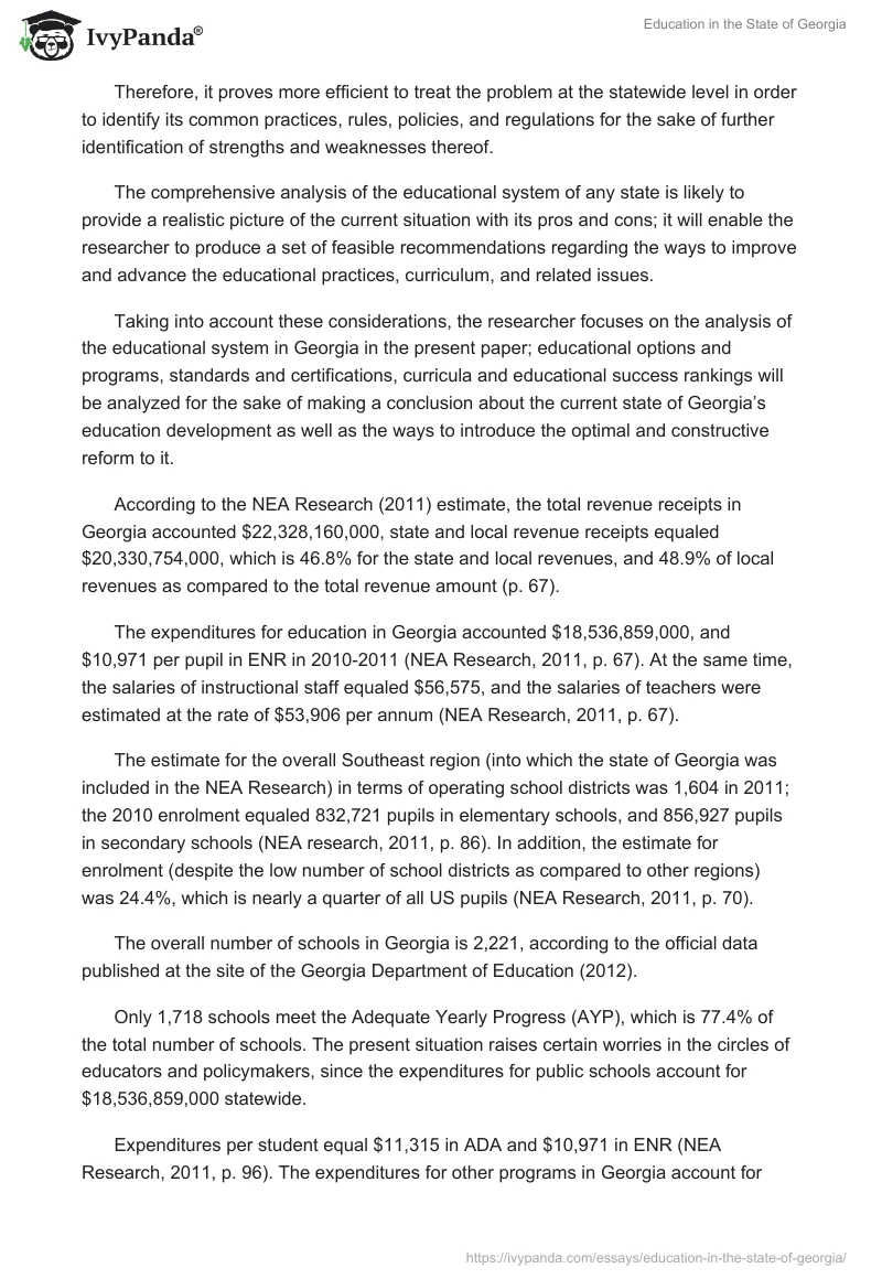 Education in the State of Georgia. Page 2