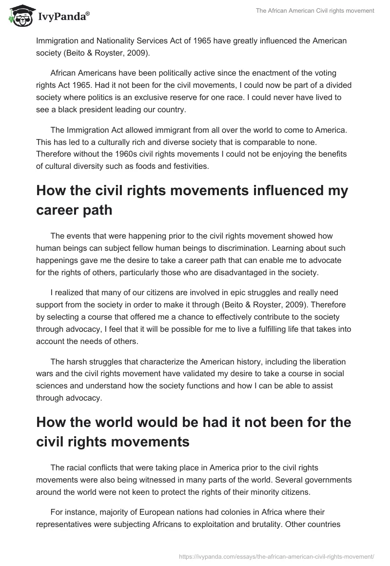 The African American Civil Rights Movement. Page 3