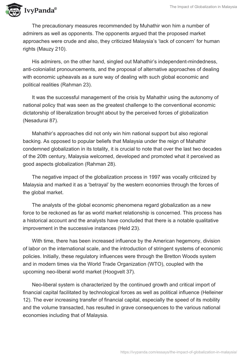 The Impact of Globalization in Malaysia. Page 4