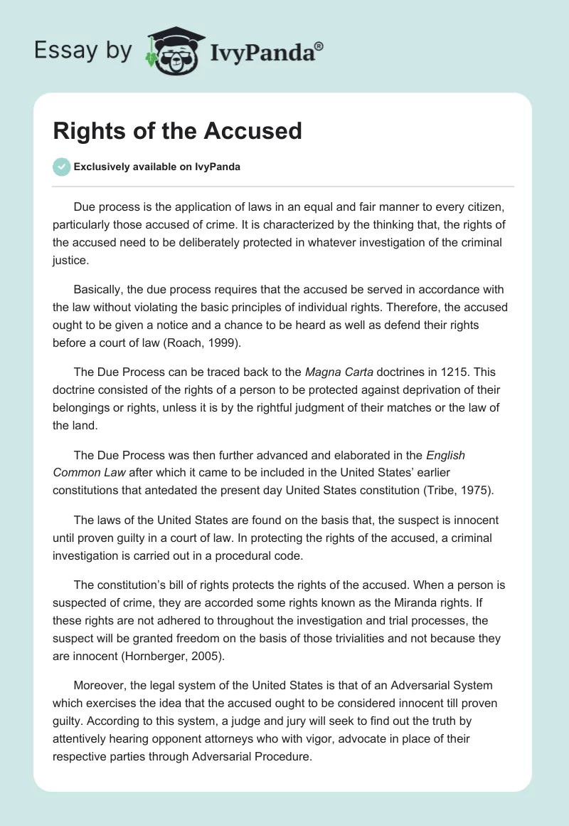 Rights of the Accused. Page 1