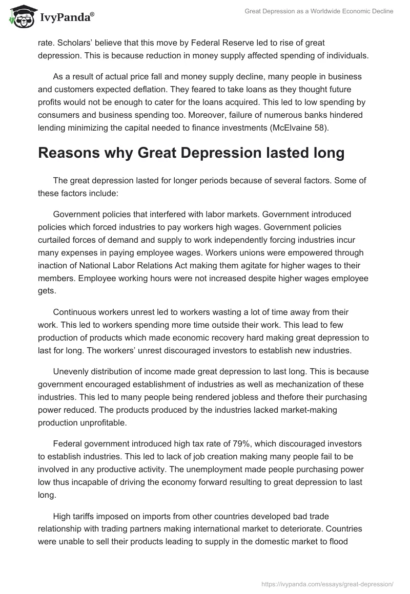 Great Depression as a Worldwide Economic Decline. Page 3