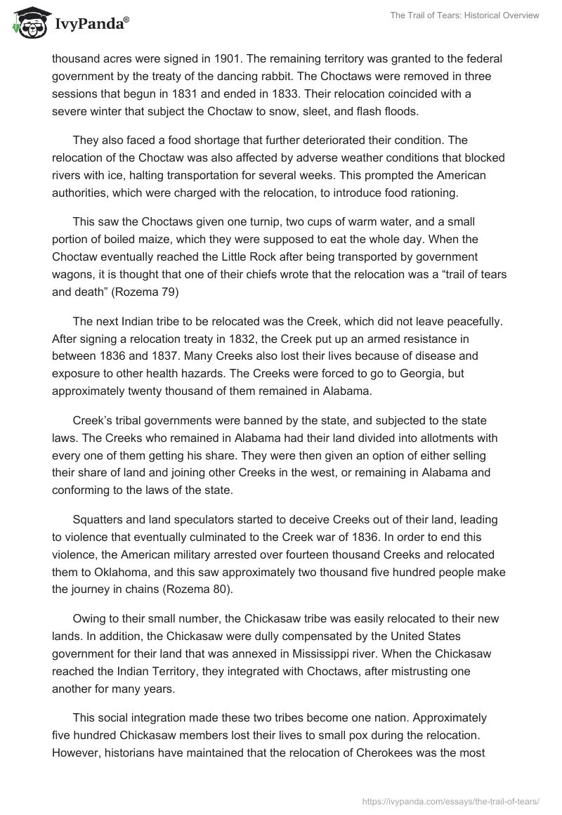 The Trail of Tears: Historical Overview. Page 2