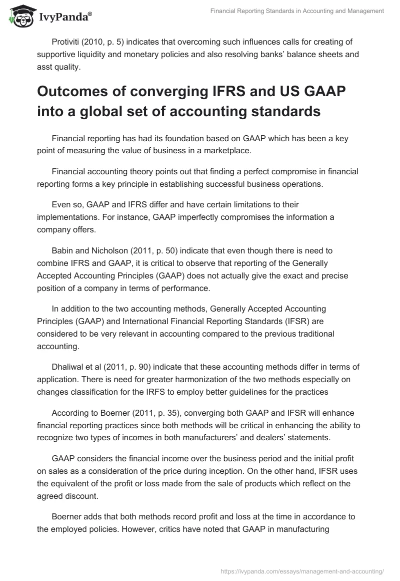 Financial Reporting Standards in Accounting and Management. Page 5