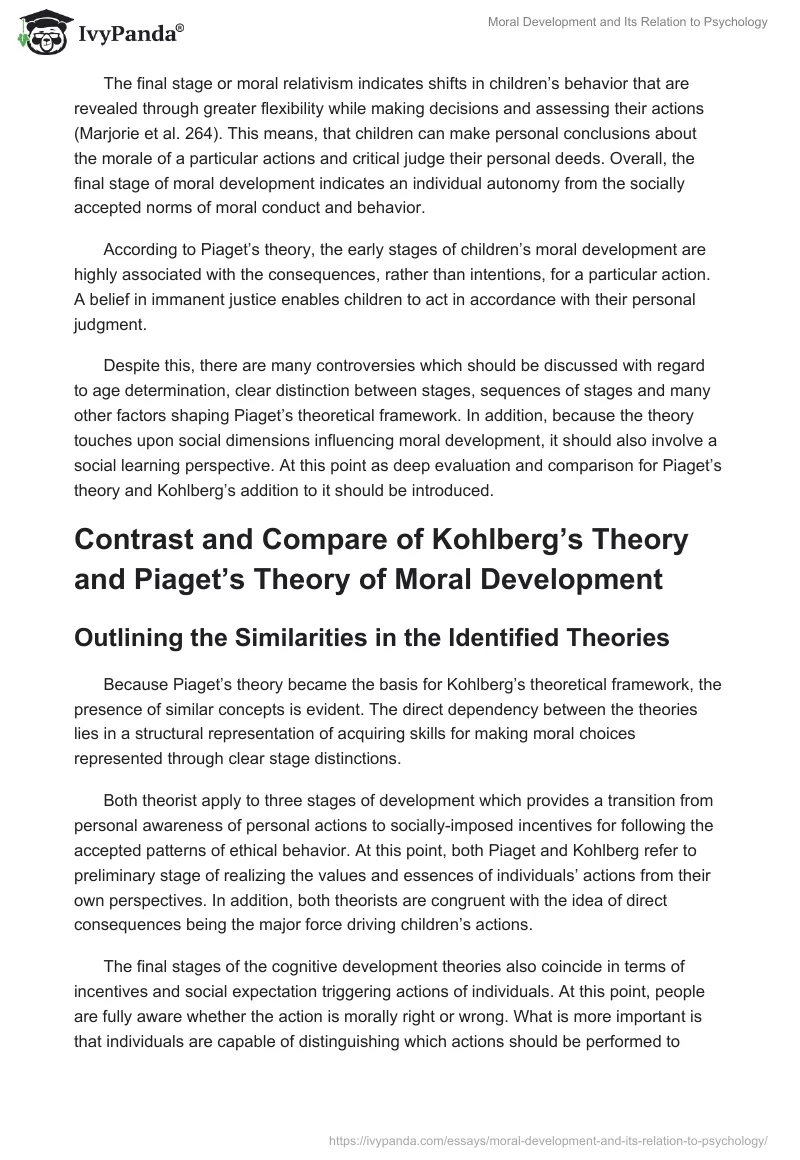 Moral Development and Its Relation to Psychology. Page 5