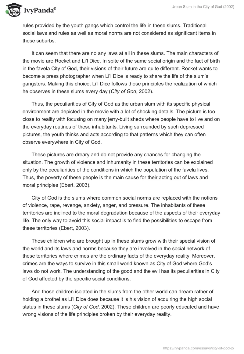 Urban Slum in the "City of God" (2002). Page 2