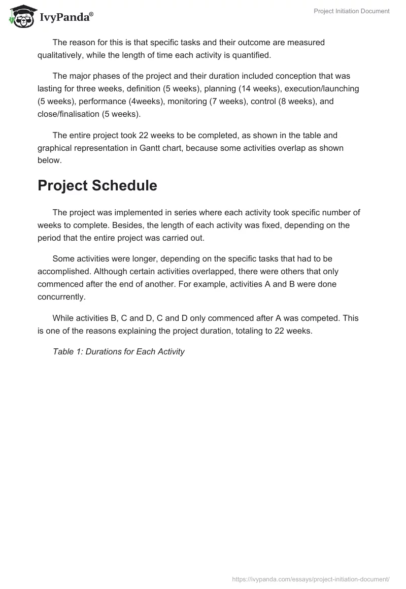 Project Initiation Document. Page 4