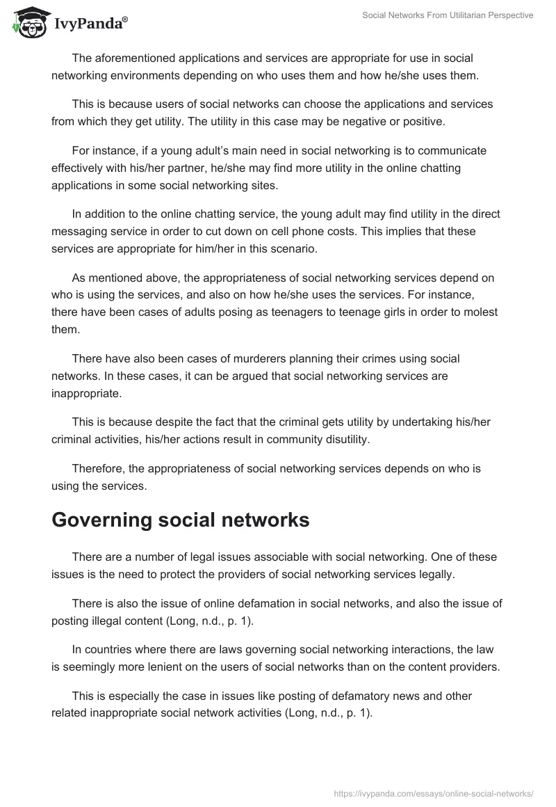 Social Networks From Utilitarian Perspective. Page 2