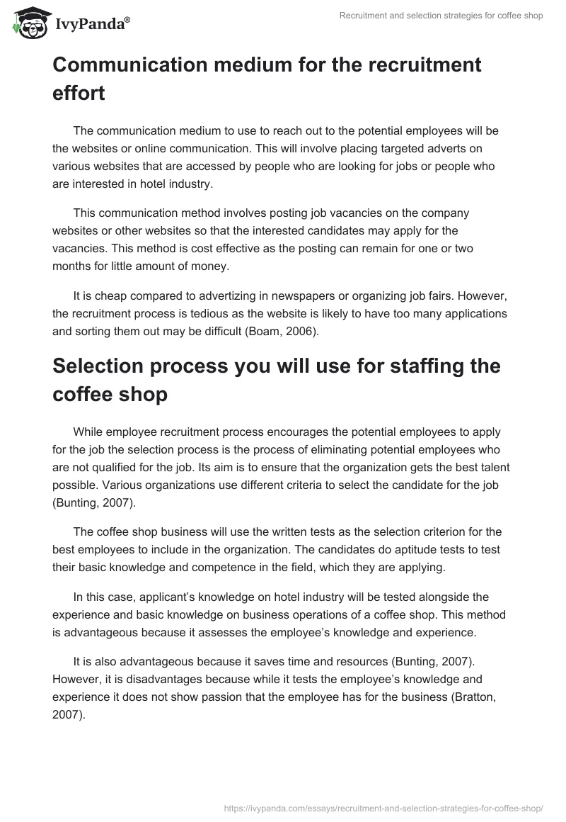 Recruitment and Selection Strategies for Coffee Shop. Page 3