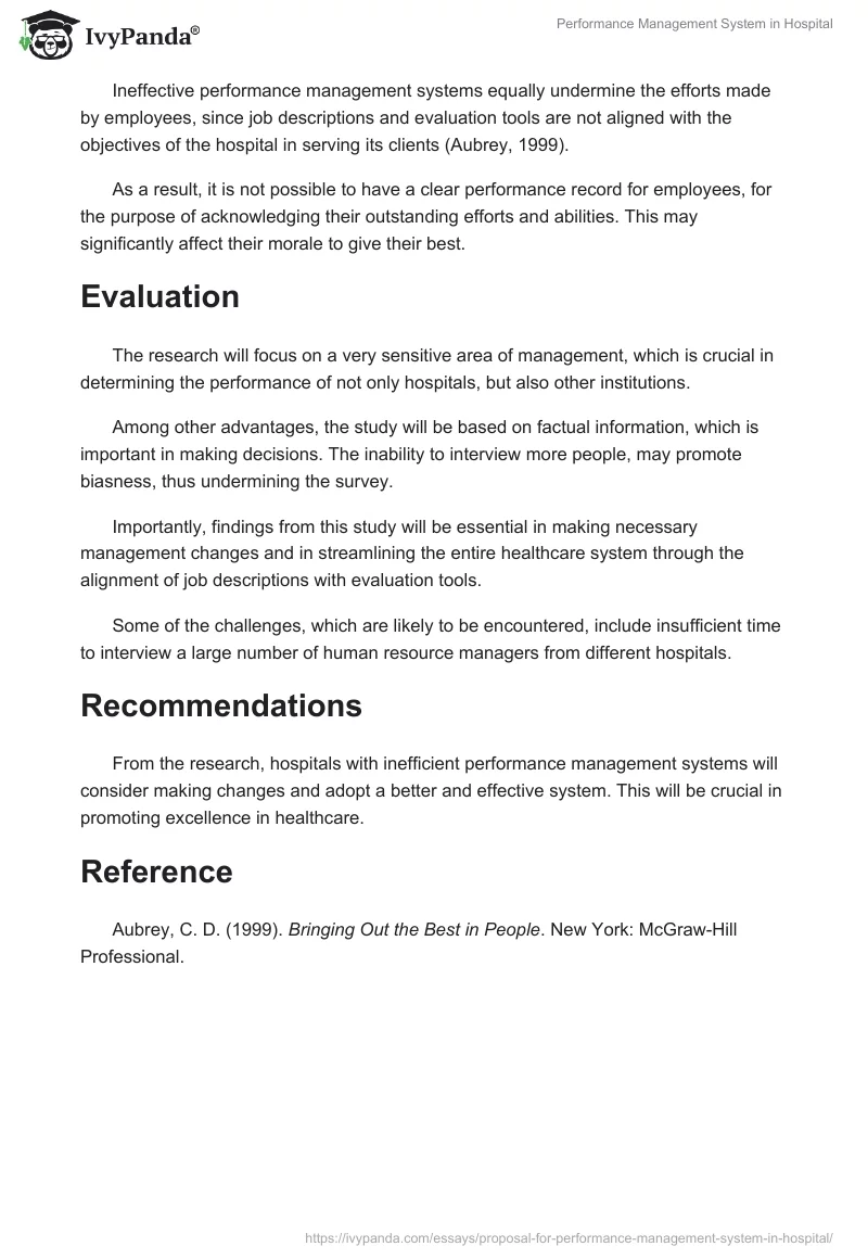 Performance Management System in Hospital. Page 4