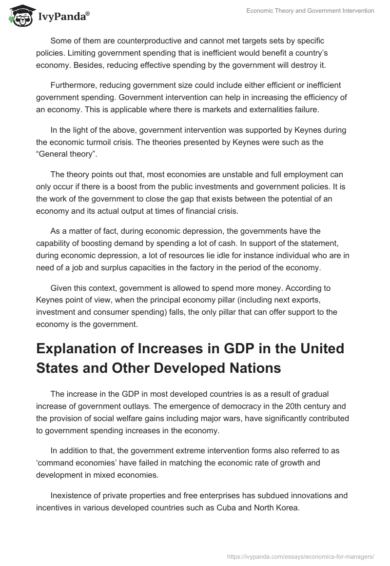 Economic Theory and Government Intervention. Page 4