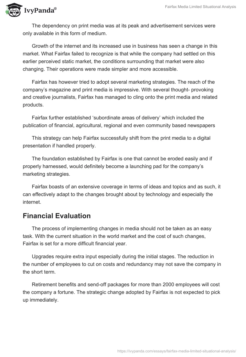Fairfax Media Limited Situational Analysis. Page 5