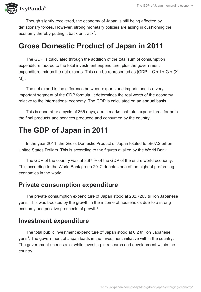 The GDP of Japan – Emerging Economy. Page 2