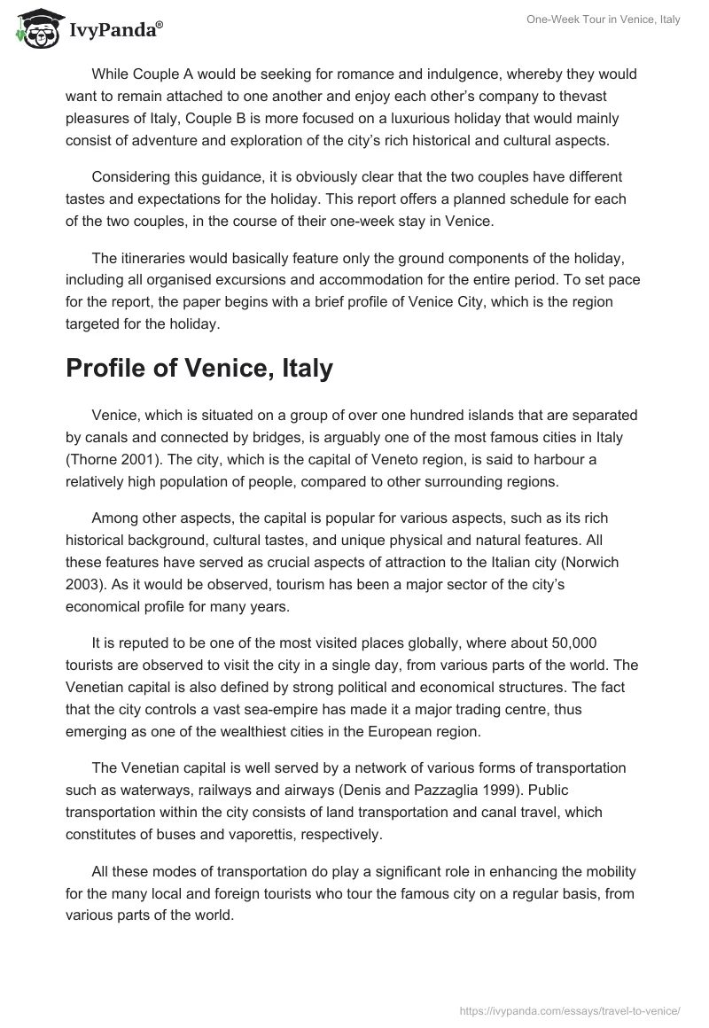 One-Week Tour in Venice, Italy. Page 2