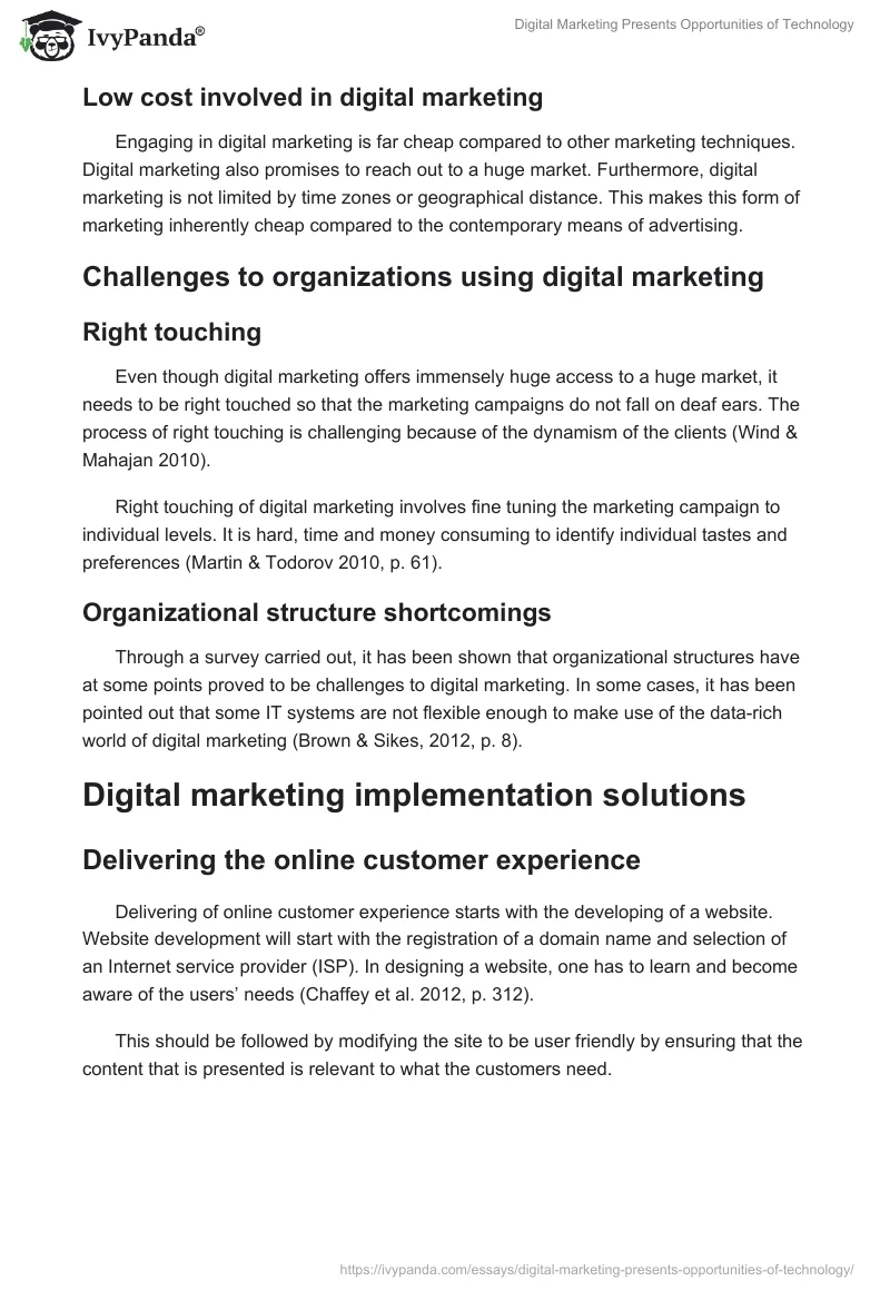 Digital Marketing Presents Opportunities for Technology. Page 3