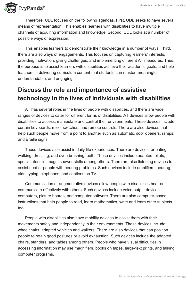 Assistive Technology in Education. Page 5