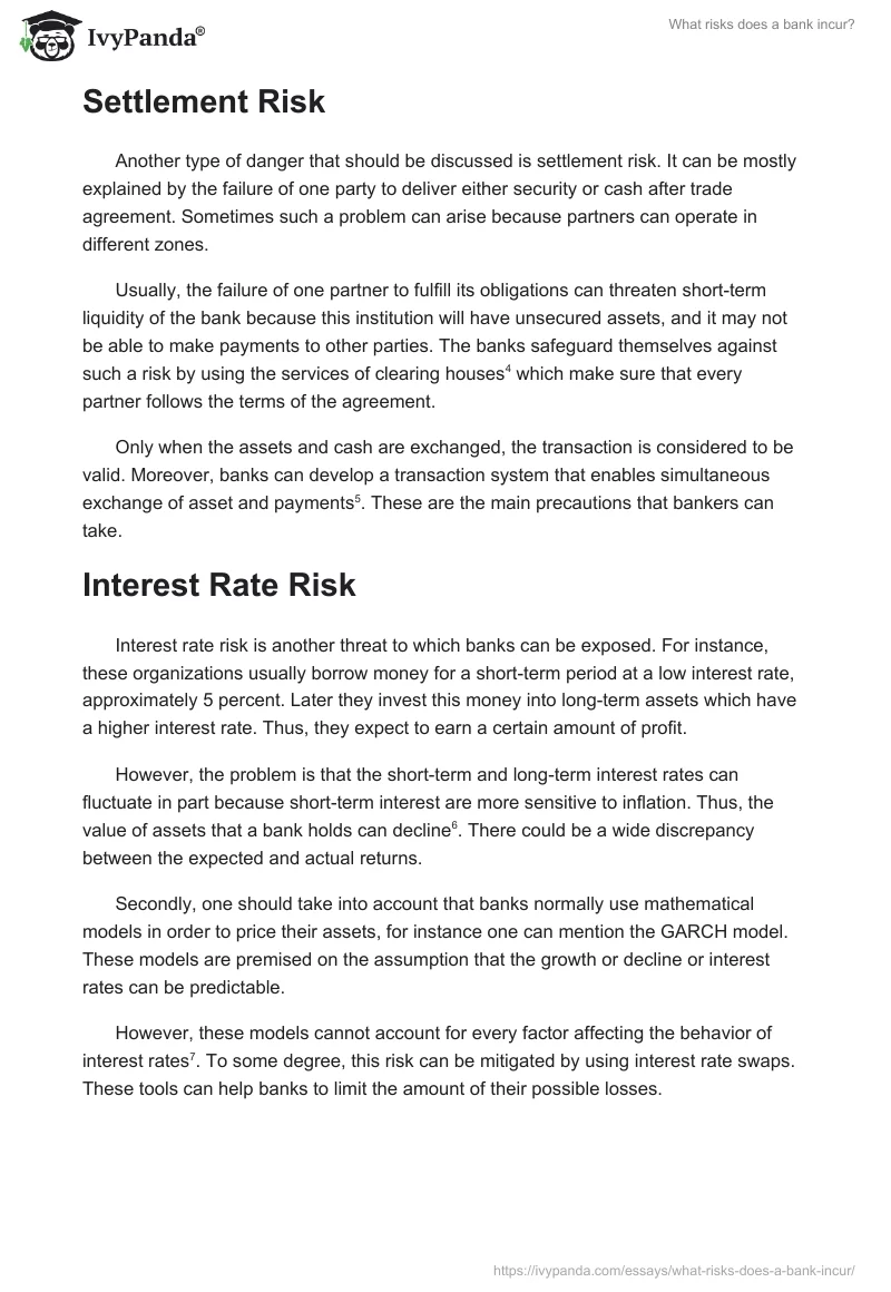 What risks does a bank incur?. Page 2