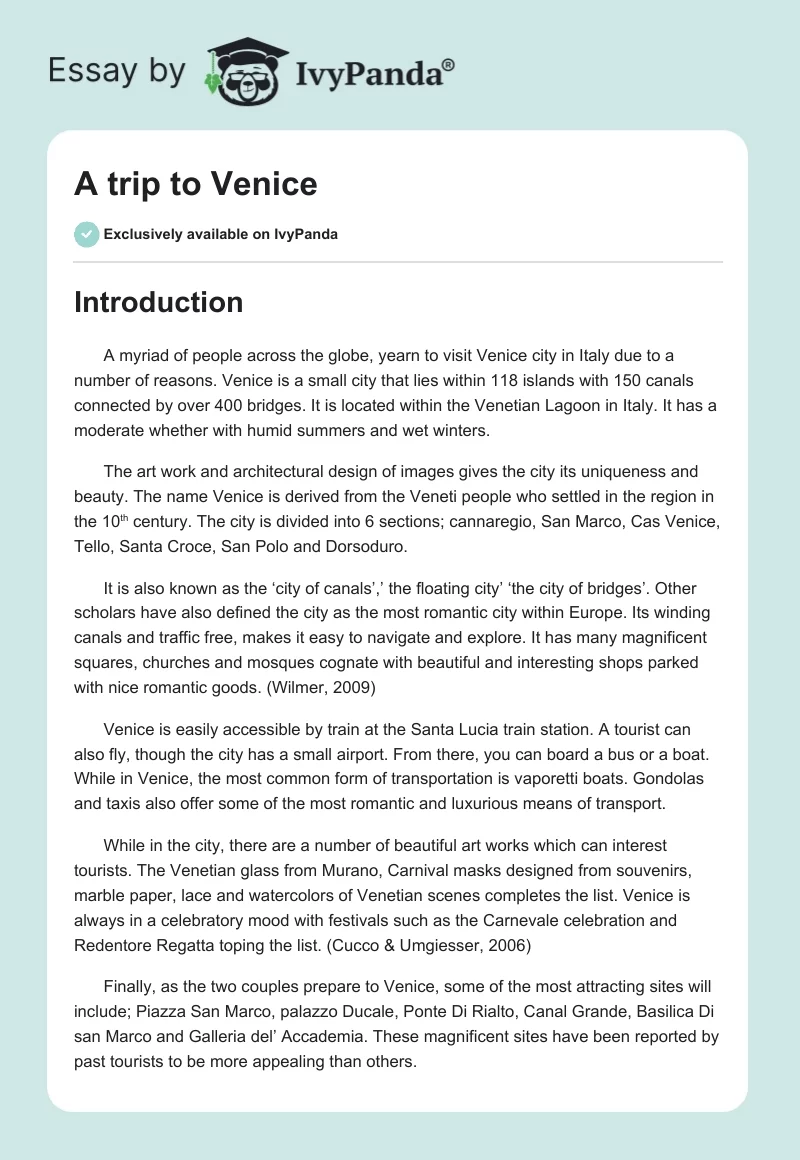 A trip to Venice. Page 1