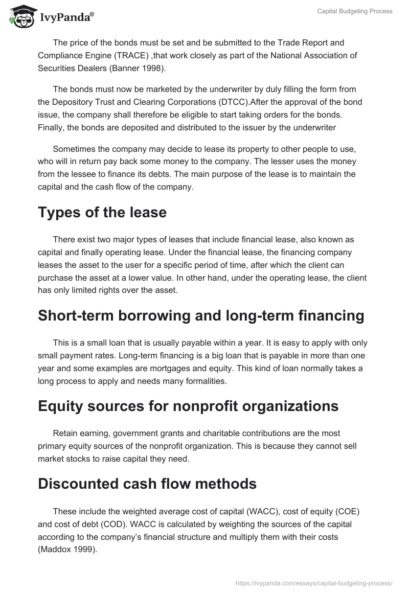 Capital Budgeting Process. Page 2