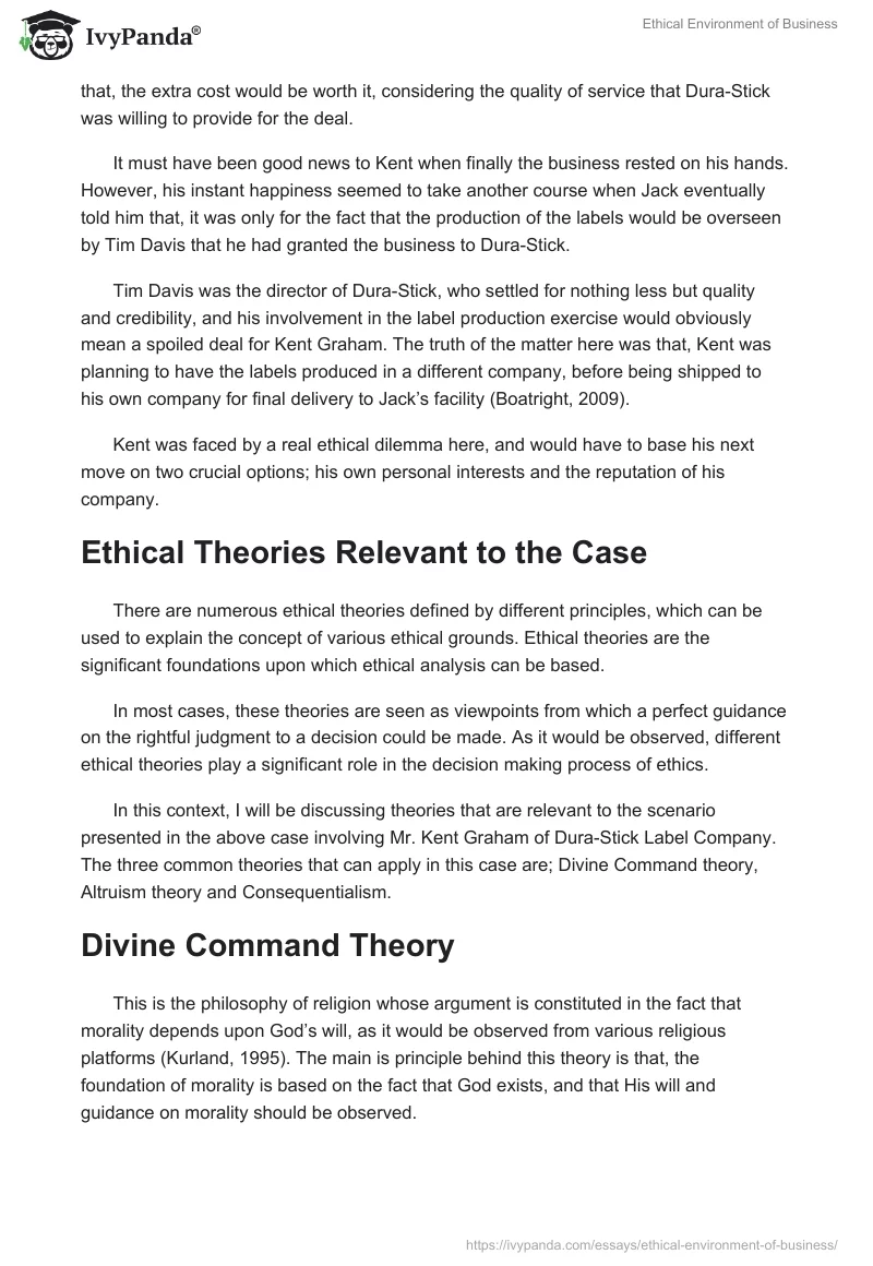 Ethical Environment of Business. Page 3