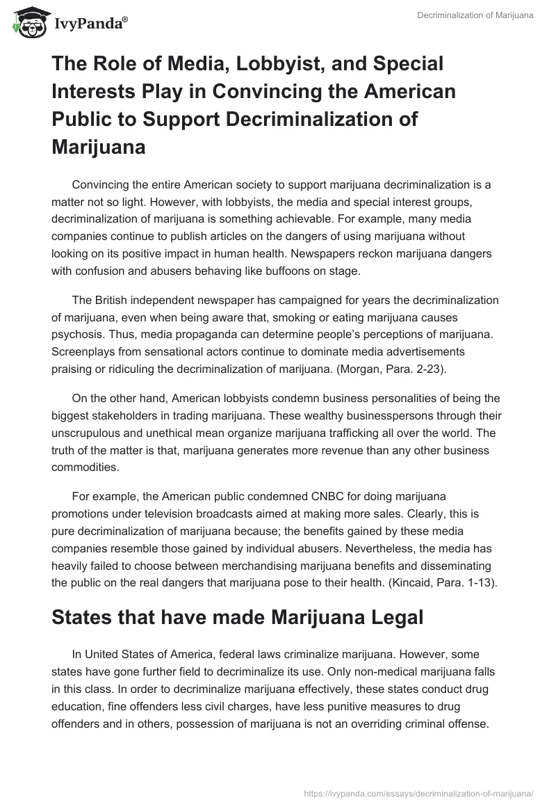 Decriminalization of Marijuana. Page 4