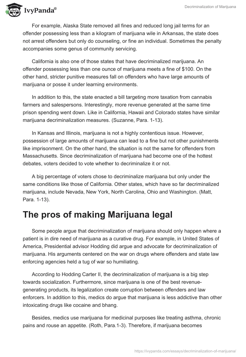 Decriminalization of Marijuana. Page 5