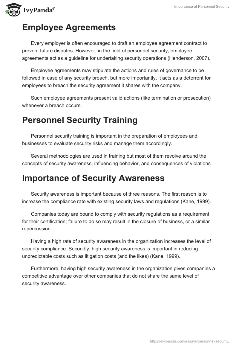 Importance of Personnel Security. Page 3