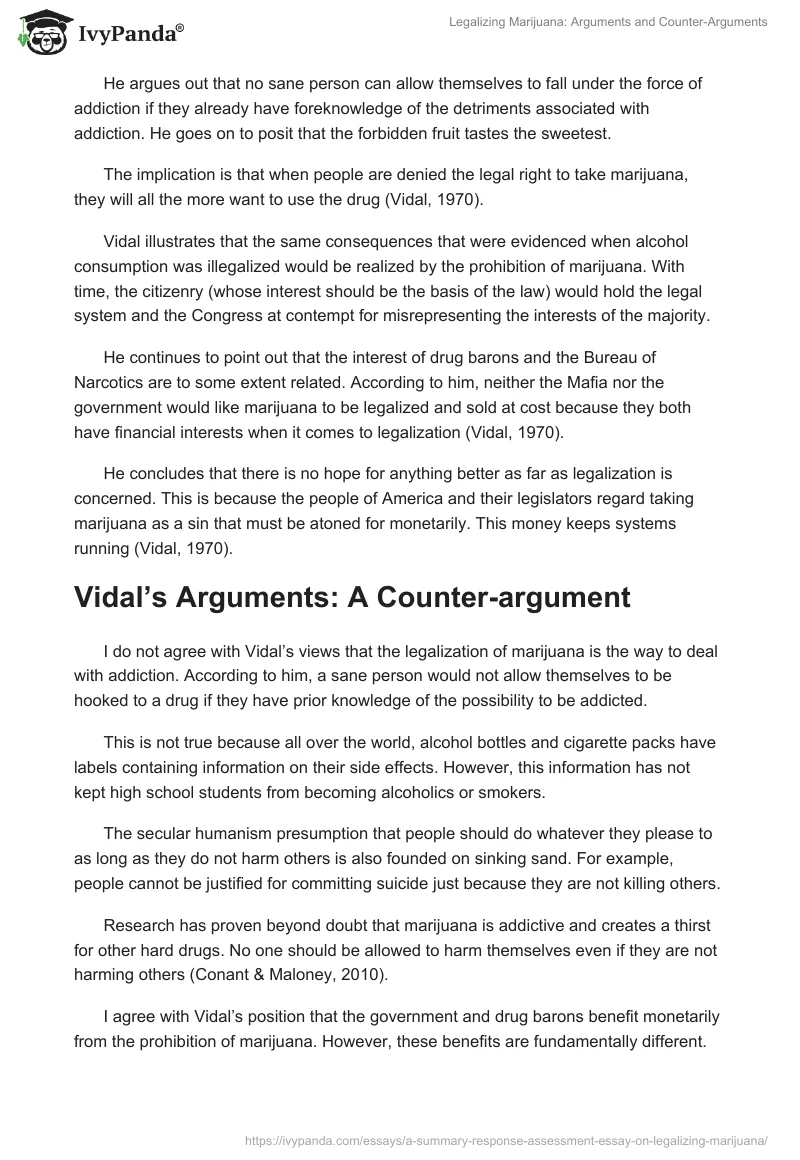 Legalizing Marijuana: Arguments and Counter-Arguments. Page 2