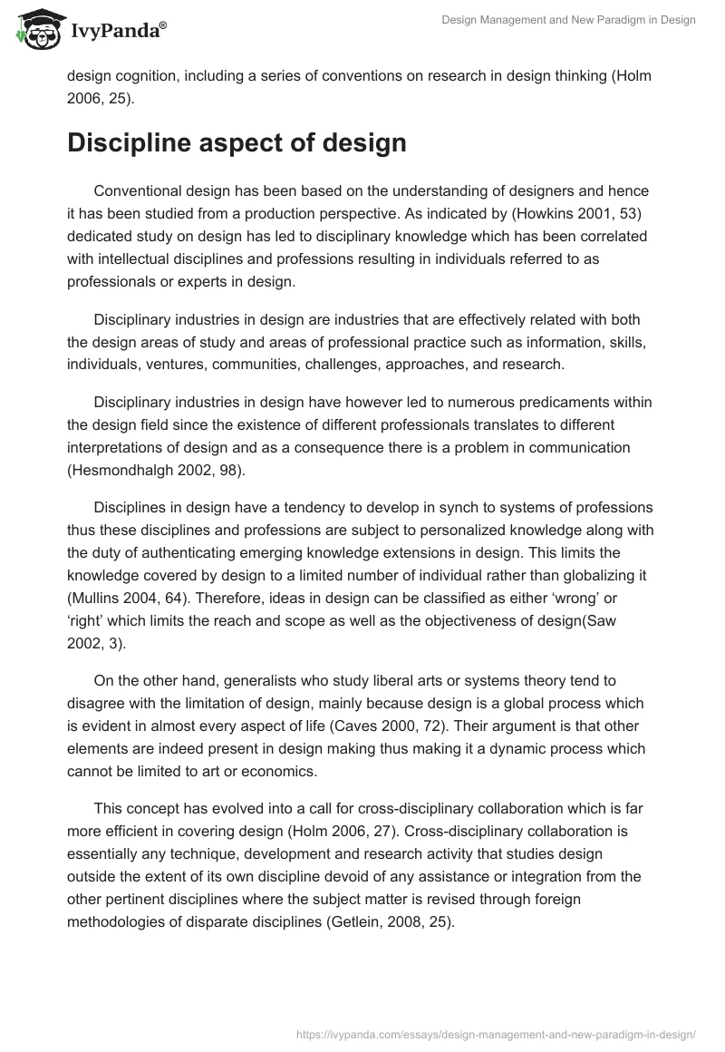 Design Management and New Paradigm in Design. Page 4