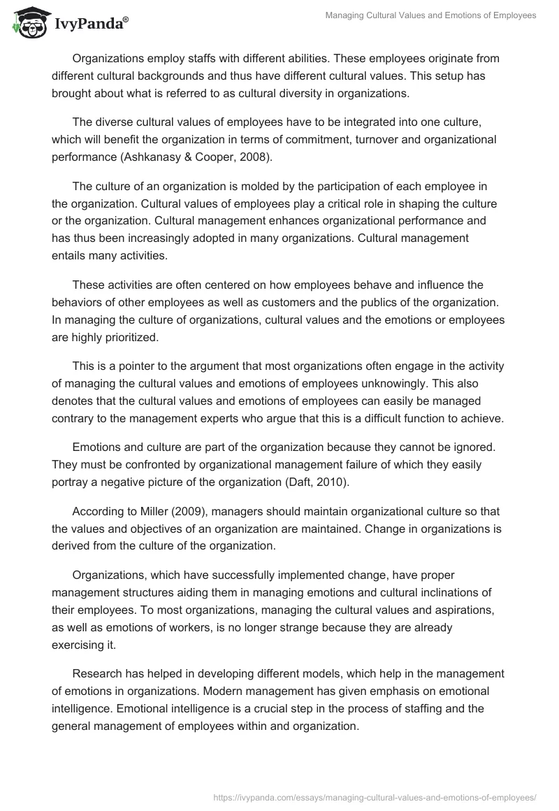 Managing Cultural Values and Emotions of Employees. Page 4