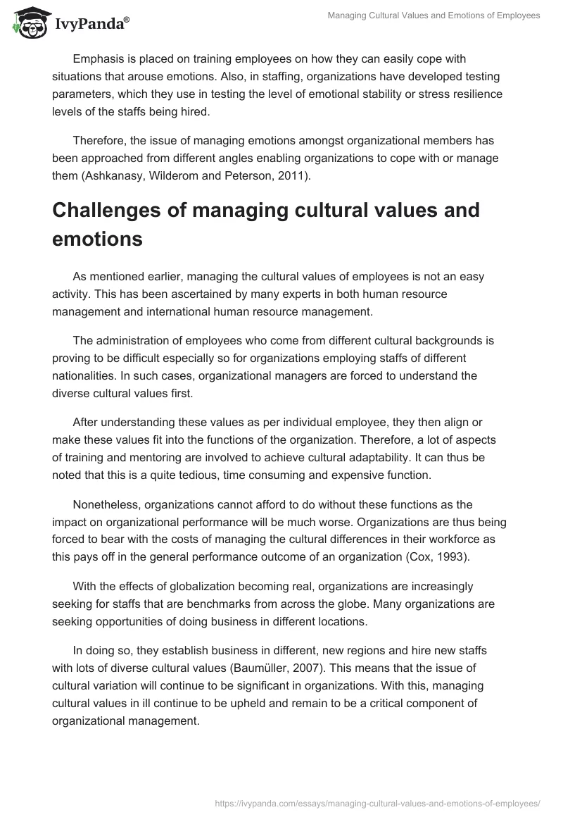 Managing Cultural Values and Emotions of Employees. Page 5