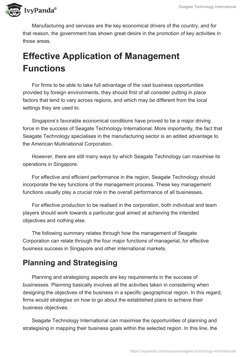 Seagate Technology International. Page 4