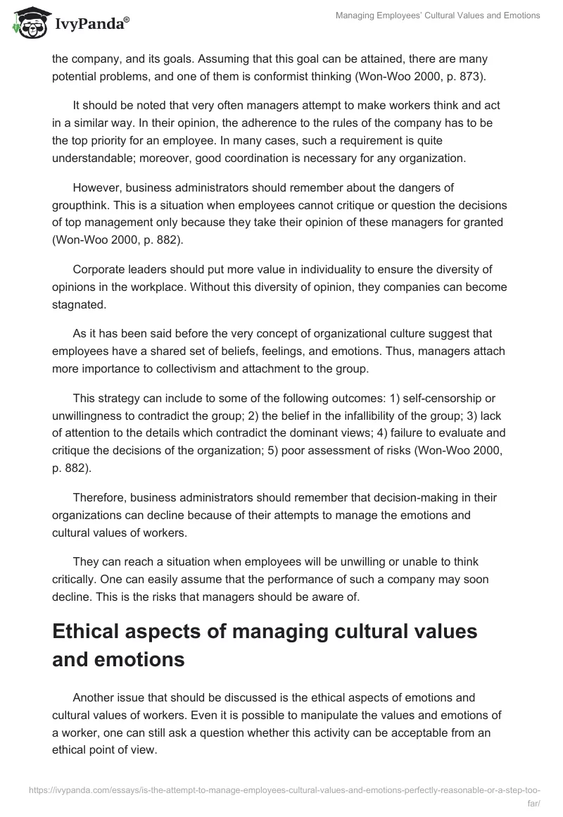 Managing Employees’ Cultural Values and Emotions. Page 4