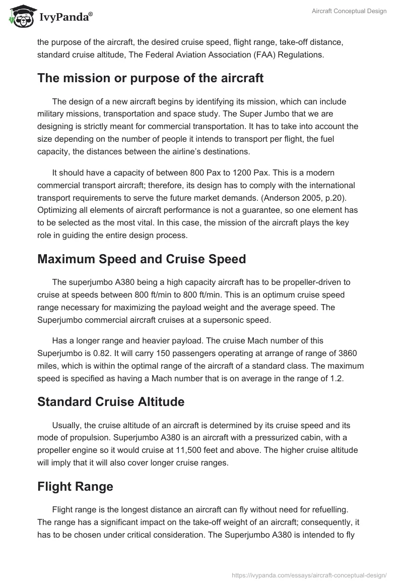 Aircraft Conceptual Design. Page 2