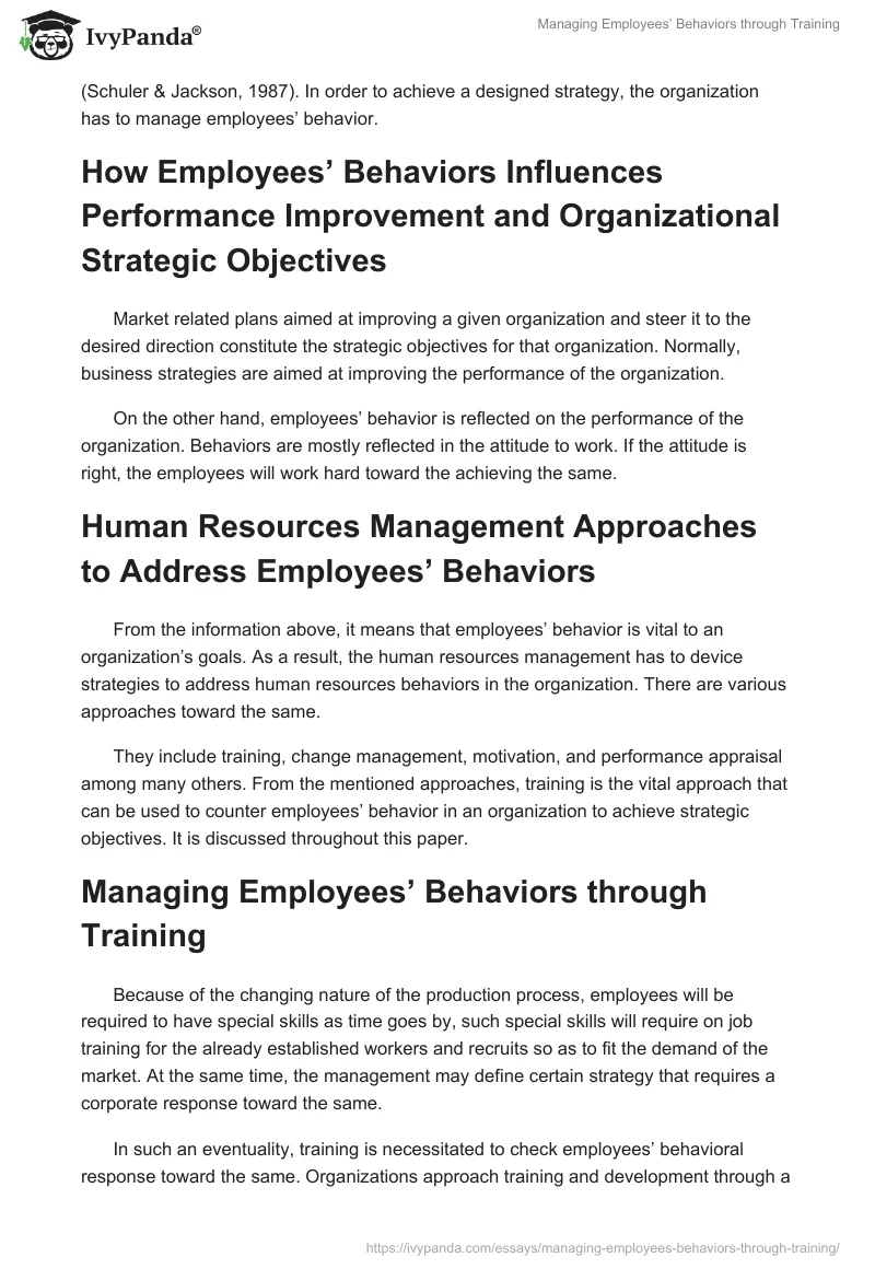 Managing Employees’ Behaviors through Training. Page 2